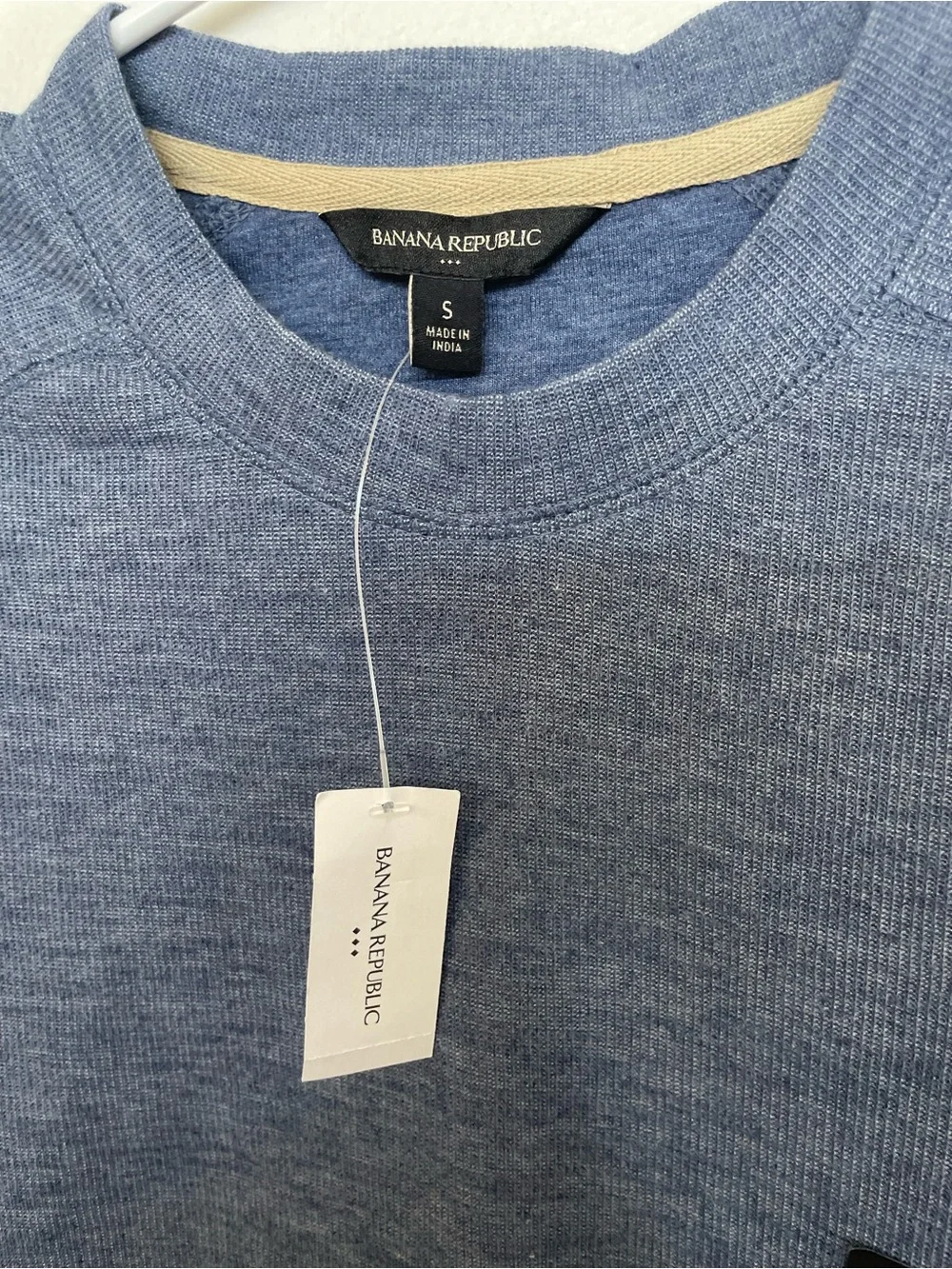Banana Republic Heathered Navy Long-Sleeve Crewneck